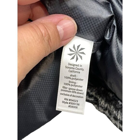 ATHLETA Nordic Down About Fair Isle Gray Goose Down Puffer Vest XS - Picture 7 of 11